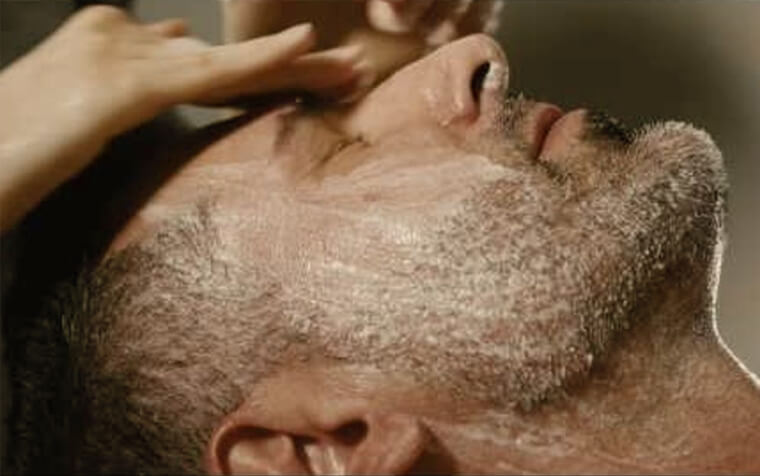 Facial massage during a skincare session
